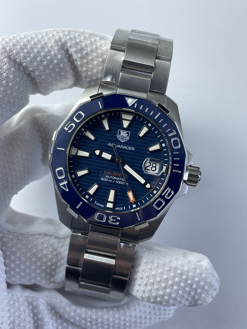 (준비완료/특급배송)NO.2303/신공장 태그호이어 칼리버5 아쿠아레이서 300M 블루 41MM