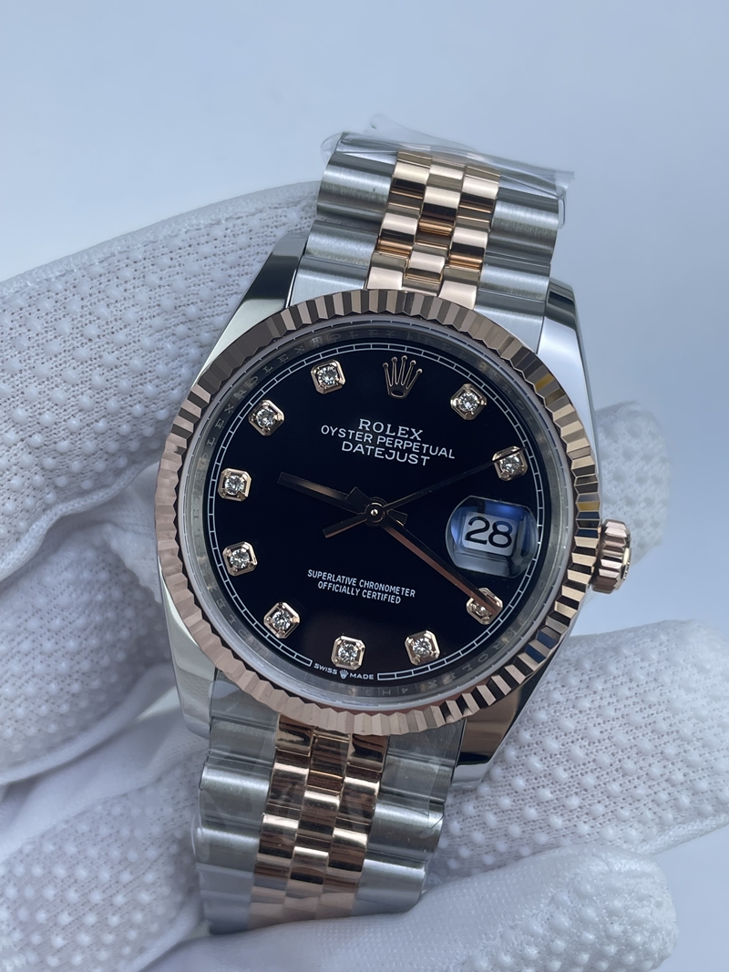 (준비완료/특급배송)NO.3171/롤렉스 데이저스트 36미리 최신형 로즈골드 콤비 블랙 텐포인트 QP공장