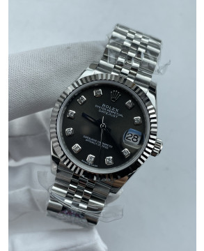 (준비완료/특급배송)NO.3694/롤렉스 데이저스트 31mm 여성용 시계 그레이다이얼 텐포인트 플루티드 베젤 쥬빌레 밴드 (QP공장)